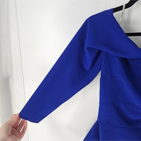 Gemy Maalouf Blue Asymmetrical One Shoulder Top 8 - Picture 4 of 13